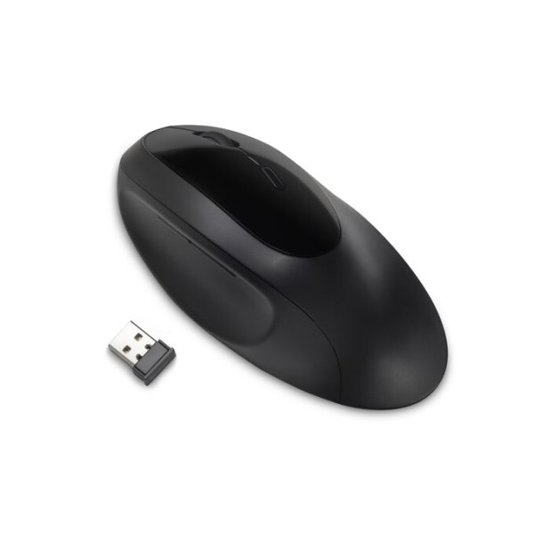 Kensington Pro Fit® Ergo kabellose Maus—Schwarz, rechts, RF Wireless + Bluetooth, 1600 DPI, Schwarz