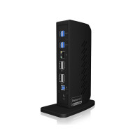 ICY BOX IB-DK2252AC, Kabelgebunden, USB 3.2 Gen 1 (3.1 Gen 1) Type-C, 10,100,1000 Mbit/s, Schwarz, 5 Gbit/s, 4K Ultra HD