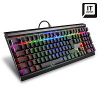 Sharkoon SKILLER SGK60, Kabelgebunden, USB, Mechanischer Switch, QWERTY, RGB-LED, Schwarz