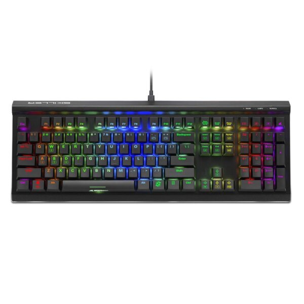 Sharkoon SKILLER SGK60, Kabelgebunden, USB, Mechanischer Switch, QWERTY, RGB-LED, Schwarz