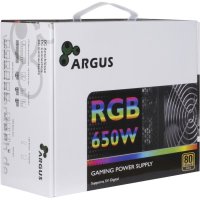 Inter-Tech Argus RGB-650W CM II, 650 W, 100 - 240 V, 47 - 63 Hz, Aktiv, 100 W, 650 W