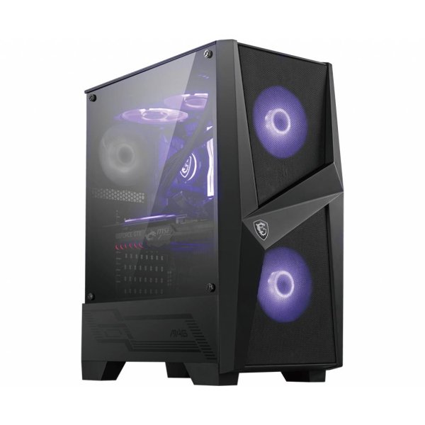 MSI MAG FORGE 100M - Midi Tower - PC - Gehärtetes Glas - Schwarz - Transparent - ATX,Micro ATX,Mini-ITX - Gaming