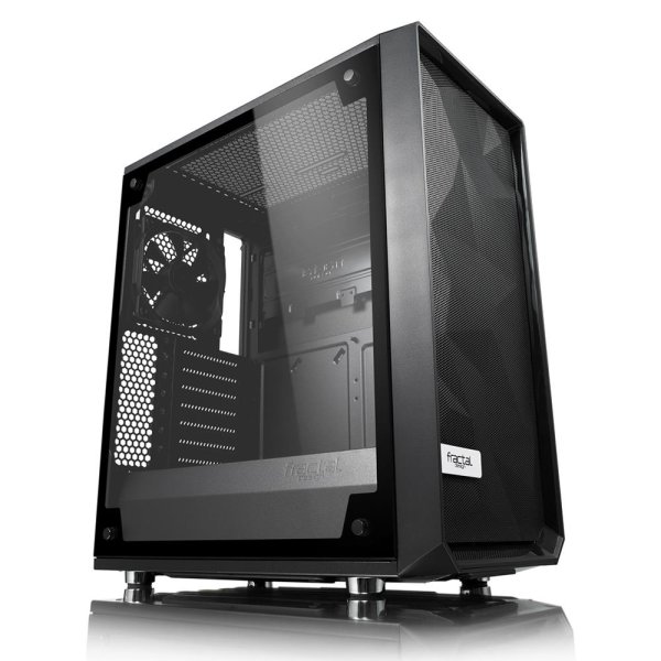 Fractal Design Meshify C – TG, Midi Tower, PC, Schwarz, Transparent, ATX, ITX, micro ATX, Glas, 17,2 cm