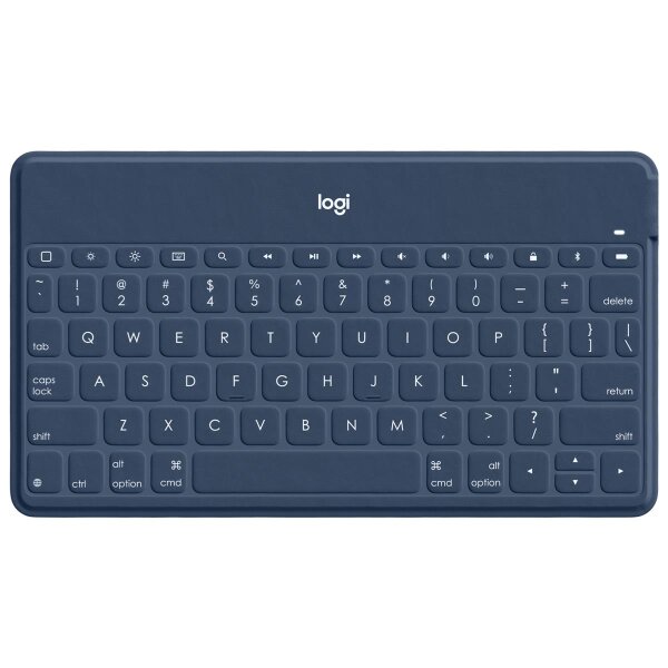 Logitech Keys-To-Go, Norwegisch, 1,7 cm, 1,2 mm, Apple, iPad, iPhone, Apple TV, Blau