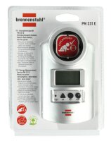 Brennenstuhl BN-PM231, Elektronisch, PlugIn einfügen, Leistungsstrom, Stromeffizienz, Power factor, Power frequency, Ausgangsleistung, Spannung, Grau, kWh, LCD