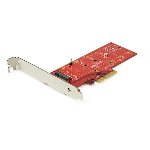 StarTech.com M2 PCIe SSD Adapter - x4 PCIe 3.0 NVMe / AHCI / NGFF / M-Key - Niedrigprofil und Vollprofil - SSD PCIe M.2 Adapter, PCIe, M.2, Full-height / Low-profile, PCI 3.0, Rot, 8 Gbit/s