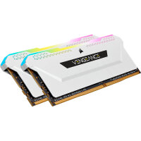 Corsair Vengeance RGB Pro CMH32GX4M2D3600C18W, 32 GB, 2 x 16 GB, DDR4, 3600 MHz, 288-pin DIMM, Weiß