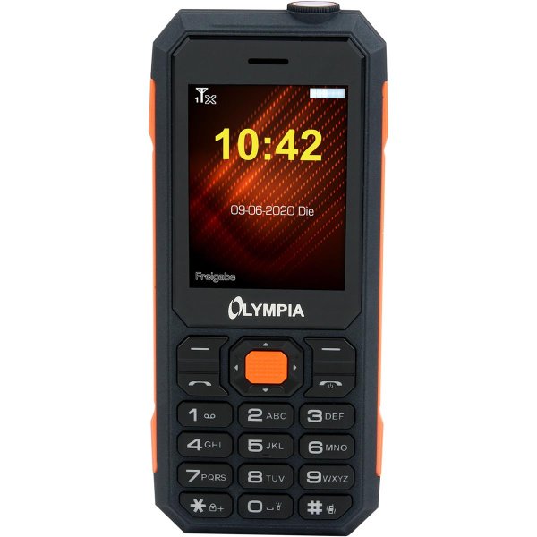 Olympia Active Outdoor, Balken, Dual-SIM, 6,1 cm (2.4"), Bluetooth, 1800 mAh, Schwarz, Orange