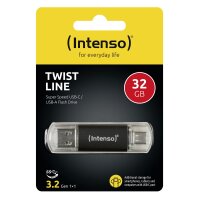 Intenso 3539480, 32 GB, USB Type-A / USB Type-C, 3.2 Gen 1 (3.1 Gen 1), 70 MB/s, Kappe, Anthrazit