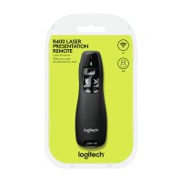 Logitech R400, RF, USB, 15 m, Schwarz