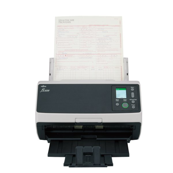 Ricoh fi-8190, 216 x 355,6 mm, 600 x 600 DPI, 90 Seiten pro Minute, Graustufen, Monochrom, ADF + Scanner mit manueller Zuführung, Schwarz, Grau