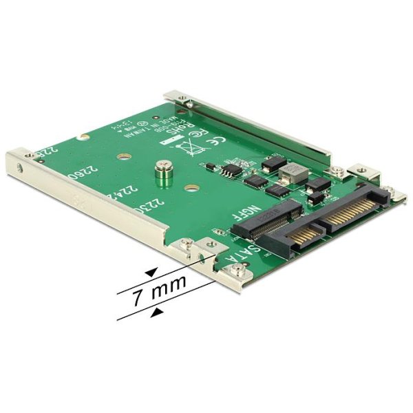 Delock 62544, SATA, M.2, Grün, 100 mm, 70 mm, 7 mm