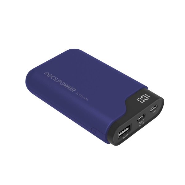 RealPower PB-7500C Navy Blue, 7500 mAh, Schwarz, Blau