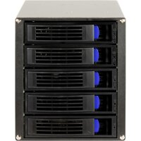 Inter-Tech ST-5255, HDD-Gehäuse, 2.5/3.5", SAS, SATA, Serial ATA II, Serial ATA III, 6 Gbit/s, Hot-Swap, Schwarz