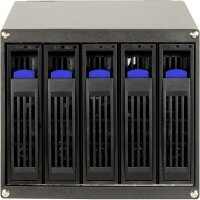 Inter-Tech ST-5255, HDD-Gehäuse, 2.5/3.5", SAS, SATA, Serial ATA II, Serial ATA III, 6 Gbit/s, Hot-Swap, Schwarz