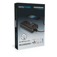 RealPower PB-20000PD+, 20000 mAh, Schwarz