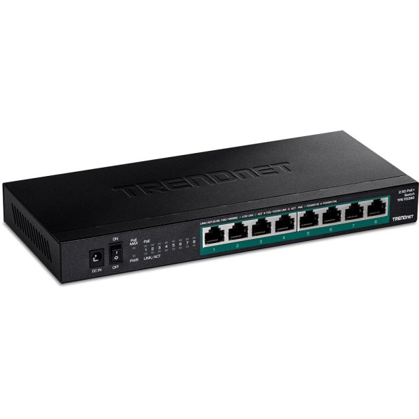 TRENDnet TPE-TG380, Unmanaged, 2.5G Ethernet (100/1000/2500), Vollduplex, Power over Ethernet (PoE), Wandmontage