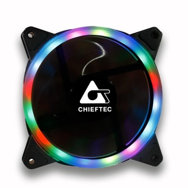 Chieftec AF-12RGB, Ventilator, 12 cm, 1200 RPM, Schwarz