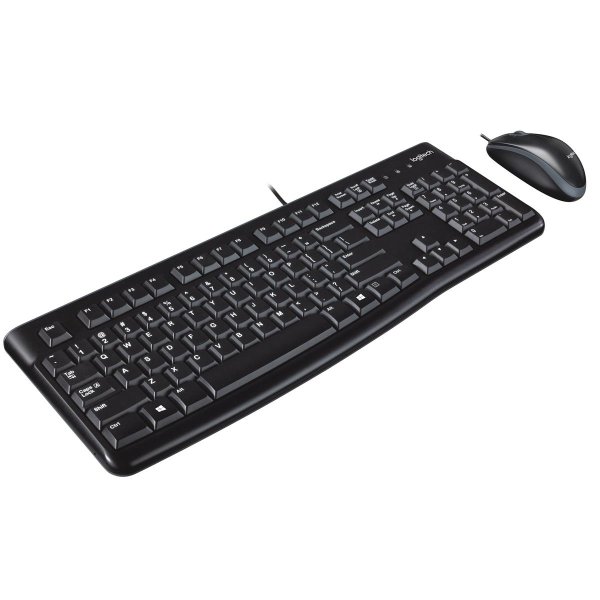 Logitech Desktop MK120, Volle Größe (100%), Kabelgebunden, USB, QWERTY, Schwarz, Maus enthalten