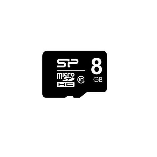 Silicon Power SP008GBSTH010V10SP, 8 GB, MicroSDHC, Klasse 10, Schwarz