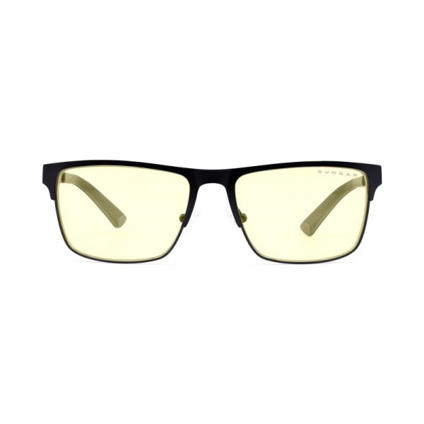 Gunnar Optiks Pendleton, Unisex, Rechteck, Klassisch, Schwarz, Bernstein, 5,7 cm