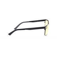 Gunnar Optiks Pendleton, Unisex, Rechteck, Klassisch, Schwarz, Bernstein, 5,7 cm