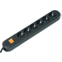 Bachmann SMART 6x Schuko H05VV-F 3G 1.50mm² 16A/3680W 3m - 3 m - 6 AC-Ausgänge - Kunststoff - Schwarz - 3680 W - 16 A