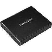 StarTech.com Dual Slot Festplattengehäuse für M.2 NGFF SATA SSDs - USB 3.1 (10Gbit/s) - RAID, SSD-Gehäuse, M.2, M.2, SATA, Serial ATA II, Serial ATA III, 10 Gbit/s, USB Anschluss, Schwarz