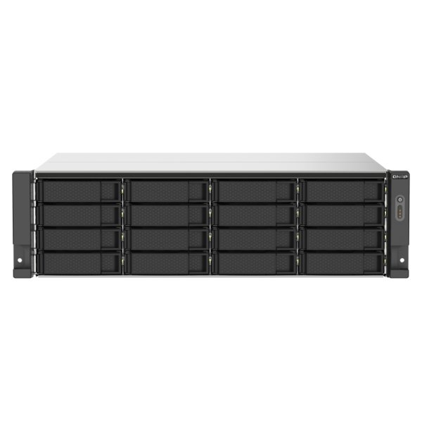 QNAP TS-1673AU-RP-16G, NAS, Rack (3U), Ryzen Embedded, V1500B, Schwarz, Grau