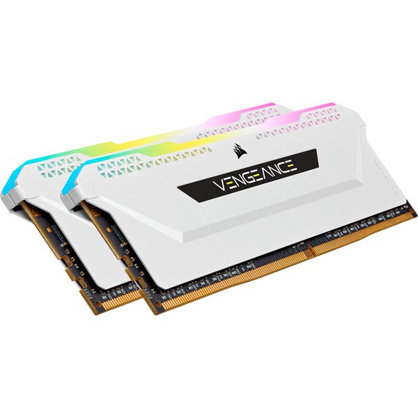 Corsair Vengeance RGB Pro CMH16GX4M2E3200C16W, 16 GB, 2 x 8 GB, DDR4, 3200 MHz, 288-pin DIMM, Weiß