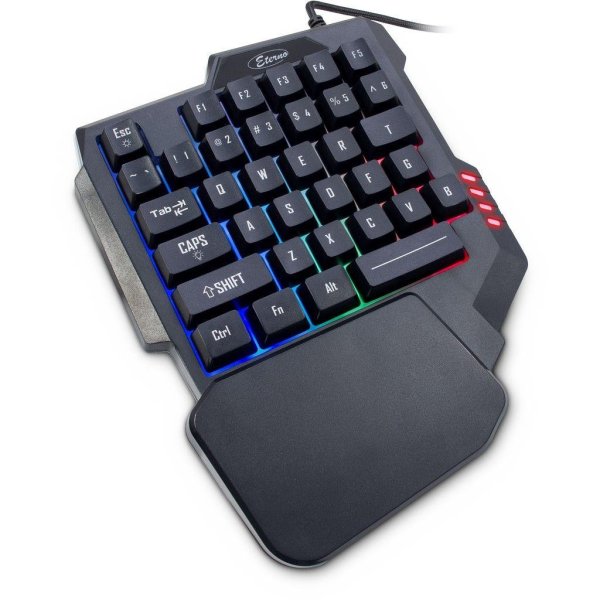 Inter-Tech KB-3035, Mini, Kabelgebunden, USB, QWERTY, RGB-LED, Schwarz