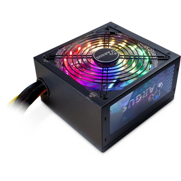 Inter-Tech Argus RGB-500W II, 500 W, 100 - 240 V, 50 - 60 Hz, 8 - 4 A, Aktiv, Überlastung, Überspannung, Kurzschluß