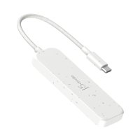 j5create Umweltfreundlicher USB-C-zu-Hub Typ A Gen 2 mit 4 Anschlüssen, USB 3.2 Gen 1 (3.1 Gen 1) Type-C, USB 3.2 Gen 2 (3.1 Gen 2) Type-A, 10000 Mbit/s, Weiß, Acrylnitril-Butadien-Styrol (ABS), Recycelbarer Kunststoff, Taiwan