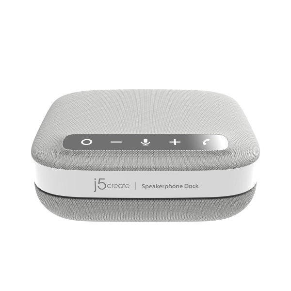 j5create USB-C-Dock für 4K-Freisprecheinrichtung, Kabelgebunden, USB 3.2 Gen 1 (3.1 Gen 1) Type-C, 100 W, 10,100,1000 Mbit/s, Grau, Weiß, 3840 x 2160 Pixel