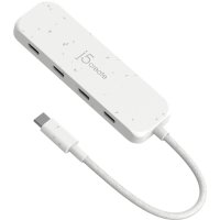 j5create Umweltfreundlicher USB-C-zu-Hub Typ C Gen 2 mit 4 Anschlüssen, USB 3.2 Gen 1 (3.1 Gen 1) Type-C, USB 3.2 Gen 2 (3.1 Gen 2) Type-C, 10000 Mbit/s, Weiß, Acrylnitril-Butadien-Styrol (ABS), Recycelbarer Kunststoff, Taiwan