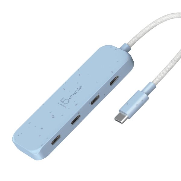 j5create Umweltfreundlicher USB-C-zu-Hub Typ C Gen 2 mit 4 Anschlüssen, USB 3.2 Gen 1 (3.1 Gen 1) Type-C, USB 3.2 Gen 2 (3.1 Gen 2) Type-C, 10000 Mbit/s, Cyan, Acrylnitril-Butadien-Styrol (ABS), Recycelbarer Kunststoff, Taiwan