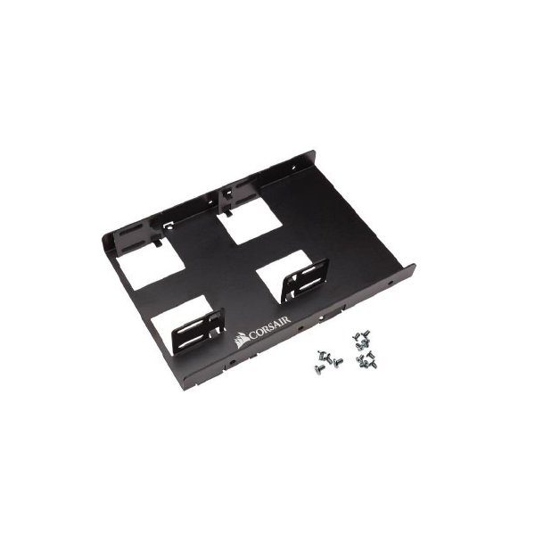 Corsair CSSD-BRKT2, 8,89 cm (3.5"), Carrier Panel, 2.5", Schwarz, Aluminium, 101,6 mm