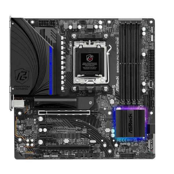 ASRock B650M PG Riptide, AMD, Buchse AM5, DDR5-SDRAM, 128 GB, DIMM, Dual-channel