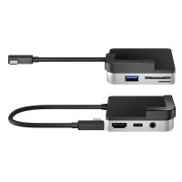 j5create JCD612-N USB-C™ zu 4K 60 Hz HDMI™Reise Dock für iPad Pro®, Apple, iPad Pro® 11 iPad Pro® 12.9" (3rd & 4th Generation) MacBook Pro® (15" 2017 & later) iMac®..., USB Typ-C, Schwarz, Silber