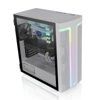 Thermaltake H590 TG ARGB, Midi Tower, PC, Weiß, ATX, EATX, micro ATX, Mini-ITX, SPCC, Gehärtetes Glas, Multi