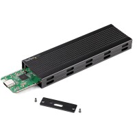 StarTech.com NVMe SSD Gehäuse - USB-C 10 Gbit/s auf M.2 NVMe oder M.2 SATA SSD - Externes M.2 PCIe/SATA NGFF SSD Aluminiumgehäuse - USB Type-C & USB-A Hostkabel - Unterstützt 2230/2242/2260/2280, SSD-Gehäuse, M.2, M.2, 10 Gbit/s, USB Anschluss, Schwarz