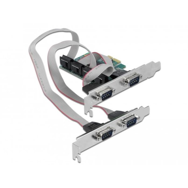 Delock 90410, PCIe, RS-232, Niedriges Profil, PCIe 1.1, RS-232, Grün