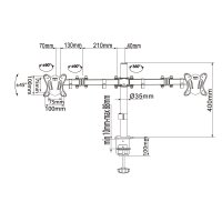 Equip 650152, Klemme, 16 kg, 33 cm (13 Zoll), 68,6 cm (27 Zoll), 100 x 100 mm, Schwarz