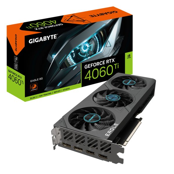 Gigabyte EAGLE GeForce RTX 4060 Ti 8G, GeForce RTX 4060 Ti, 8 GB, GDDR6, 128 Bit, 7680 x 4320 Pixel, PCI Express 4.0