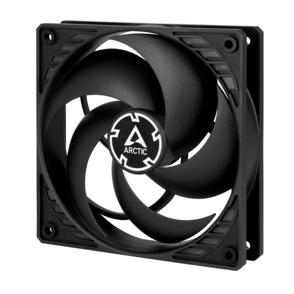 Arctic P12 PWM (Schwarz/Schwarz) 120 mm PWM Lüfter optimiert für statischen Druck, Ventilator, 12 cm, 1800 RPM, 24,5 dB, 56,3 cfm, 95,65 m³/h