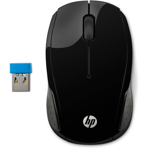 HP Wireless-Maus 200, Beidhändig, Optisch, RF Wireless, 1000 DPI, Schwarz