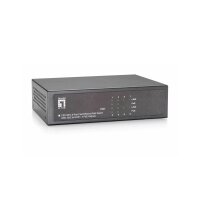 LevelOne 8-Port-Fast Ethernet-PoE-Switch, 4 Ports RJ45, 4 Ports RJ45 PoE Plus, 61.6W, Fast Ethernet (10/100), Vollduplex, Power over Ethernet (PoE), Rack-Einbau