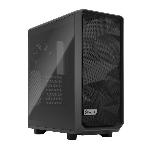 Fractal Design Meshify 2 Compact, Tower, PC, Schwarz, ATX, micro ATX, Mini-ITX, Stahl, Gehärtetes Glas, Gaming