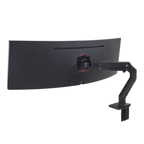 Ergotron HX Series HX Monitorarm mit HD-Gelenk, Tischhalterung (matt-schwarz), Klemme, 19,1 kg, 124,5 cm (49"), 100 x 100 mm, Höhenverstellung, Schwarz