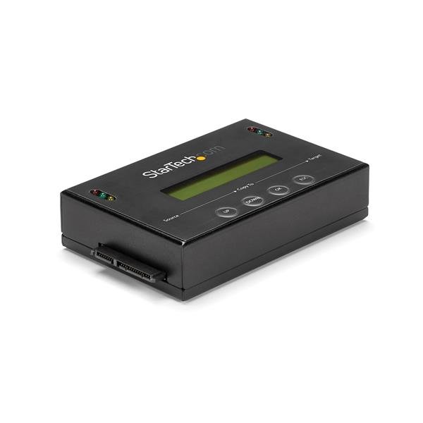 StarTech.com 1:1 Selbständige Festplatten Klonstation und Löscher, SATA HDD/SSD Disk Kloner & Löscher, LCD Bildschirm, TAA Konform, Betriebssystem unabhängig, 4 TB, 2.5,3.5", SATA, 60 W, 100 - 240 V, 1.4 A